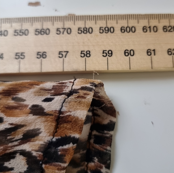 SILK POMEGRANATE Womens Kaftan Top One Size Brown Animal Print Beaded - Picture 9 of 11